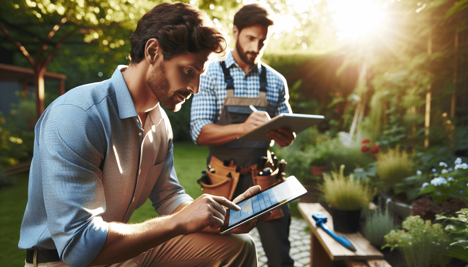 Landscaping business software interface being optimized on a laptop